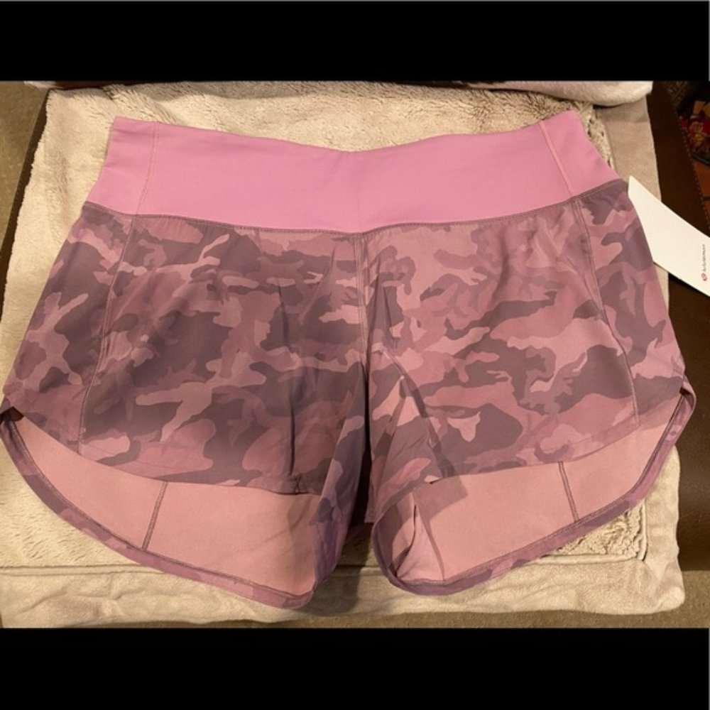 Lululemon Speed Up MR Pink Camouflage Camo Shorts